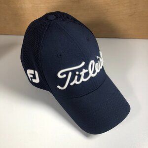 New Era Titleist Foot Joy Hat Cap Medium Large Fitted FJ Pro V1 Mesh Navy Blue